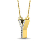Diamond 1/20 Ct.Tw. Letter Y Pendant in 10K Yellow Gold""
