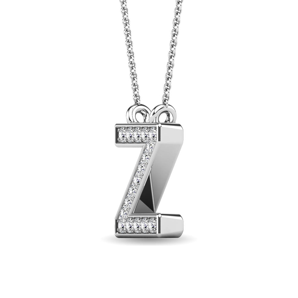 Diamond 1/20 Ct.Tw. Letter Z Pendant in 10K White Gold""