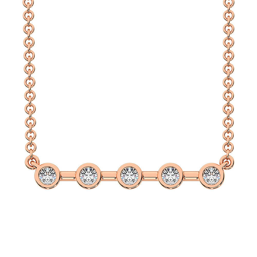 10K Rose Gold 1/5 Ct.Tw. Diamond Fashion Necklace