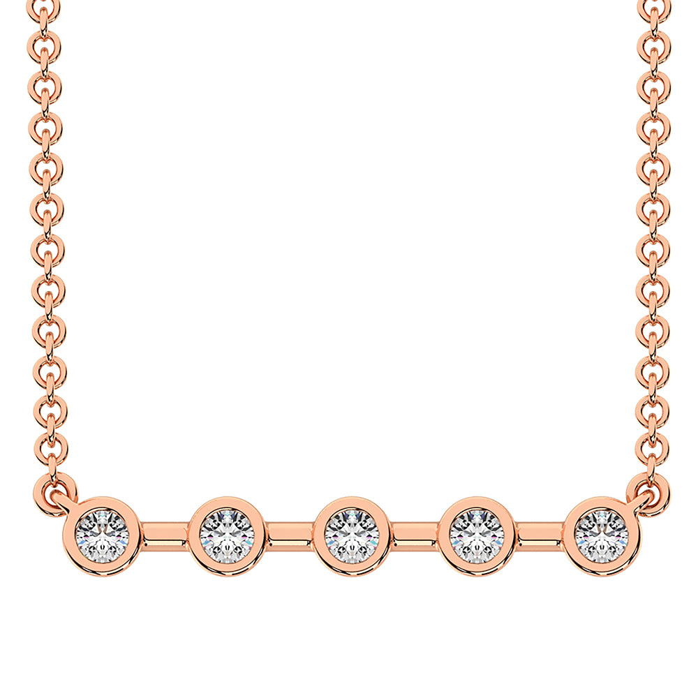 10K Rose Gold 1/5 Ct.Tw. Diamond Fashion Necklace