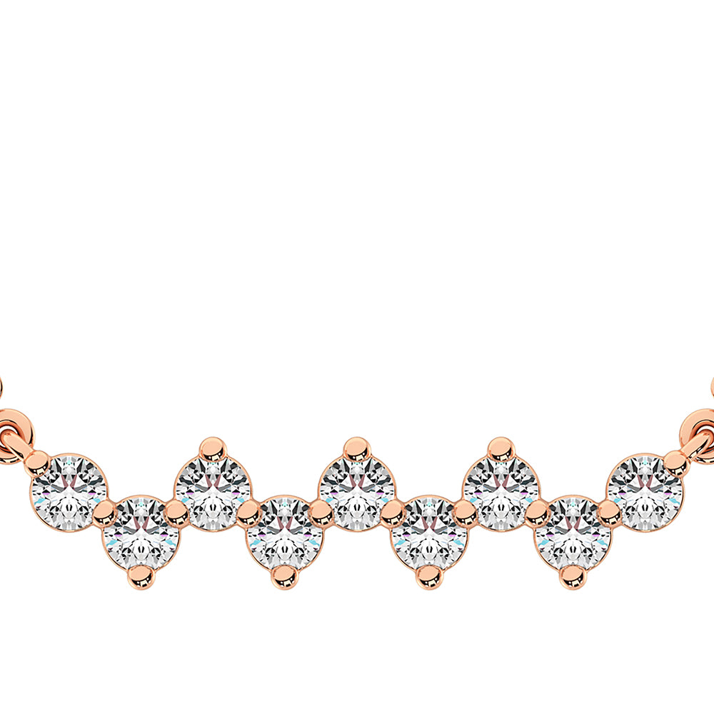 10K Rose Gold 1/4 Ct.Tw. Diamond Round Fashion Necklace