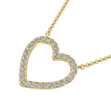10K Yellow Gold 1/2 Ct.Tw. Diamond Heart Necklace