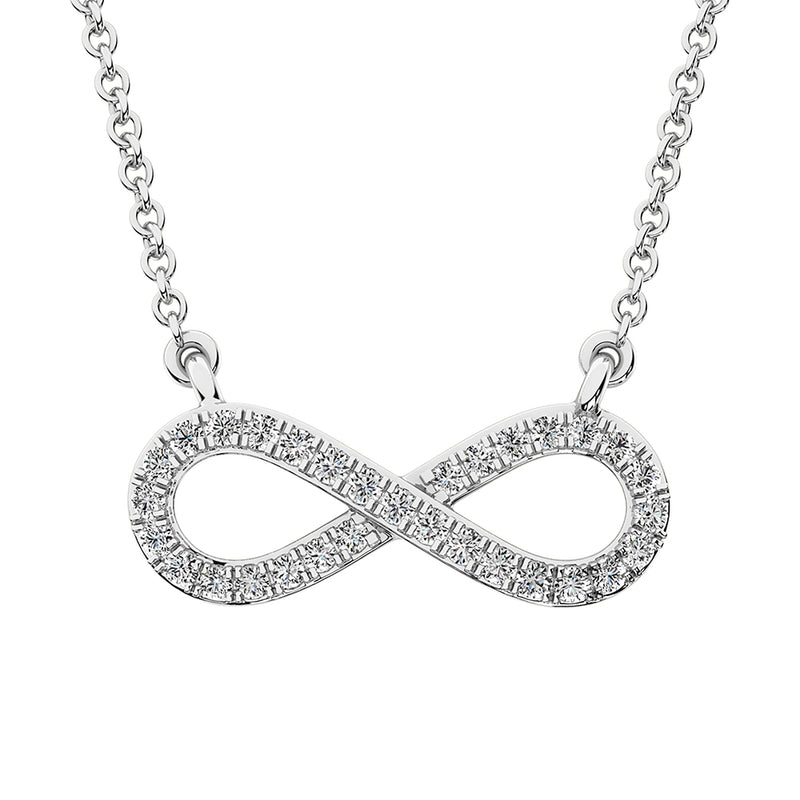 10K White Gold 1/10 Ct.Tw. Diamond Infinity Necklace