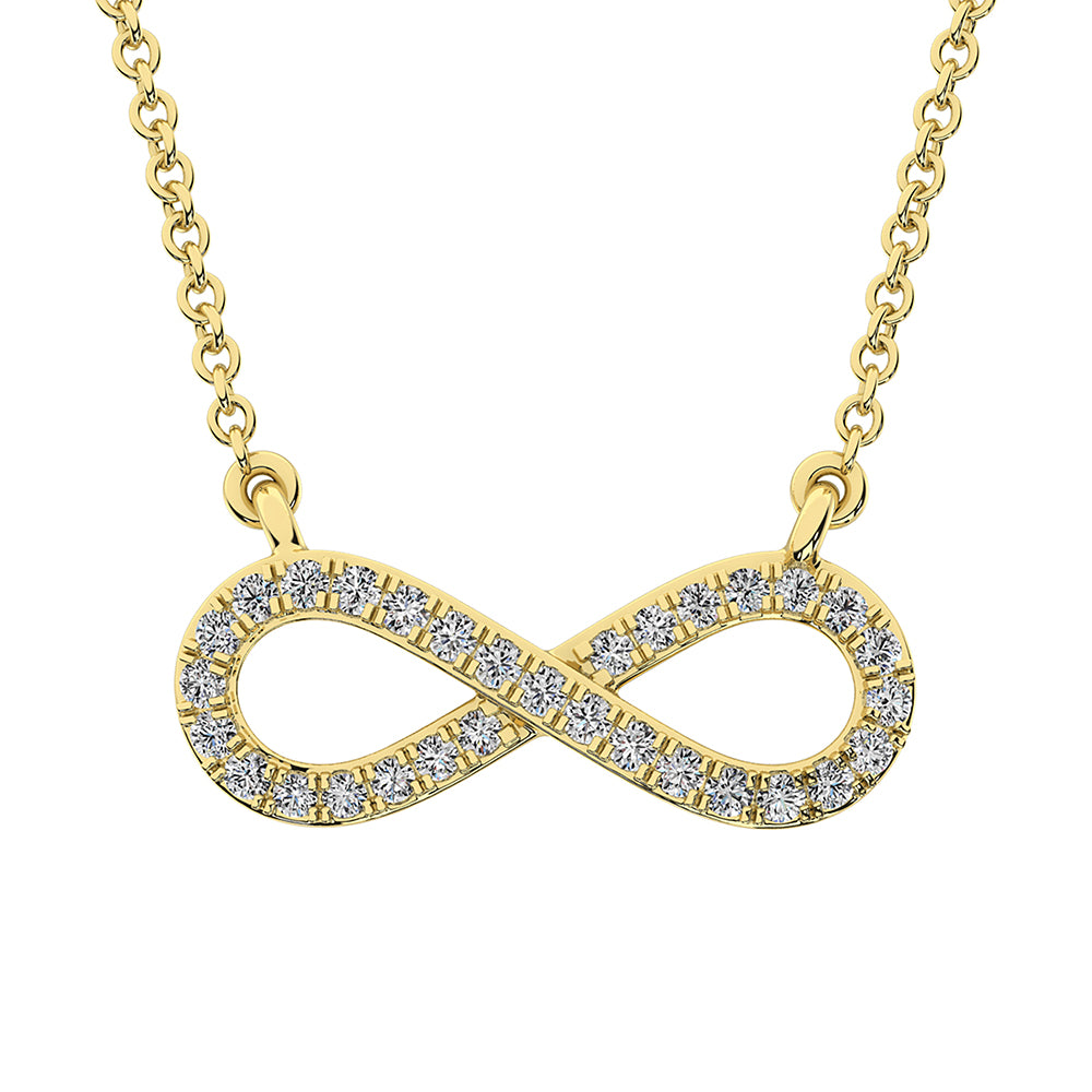 10K Yellow Gold 1/10 Ct.Tw. Diamond Infinity Necklace