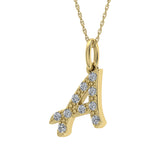 Diamond 1/8 Ct.Tw. Letter A Pendant in 10K Yellow Gold