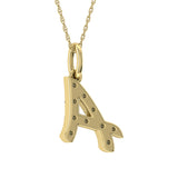 Diamond 1/8 Ct.Tw. Letter A Pendant in 10K Yellow Gold