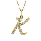 Diamond 1/8 Ct.Tw. Letter K Pendant in 10K Yellow Gold