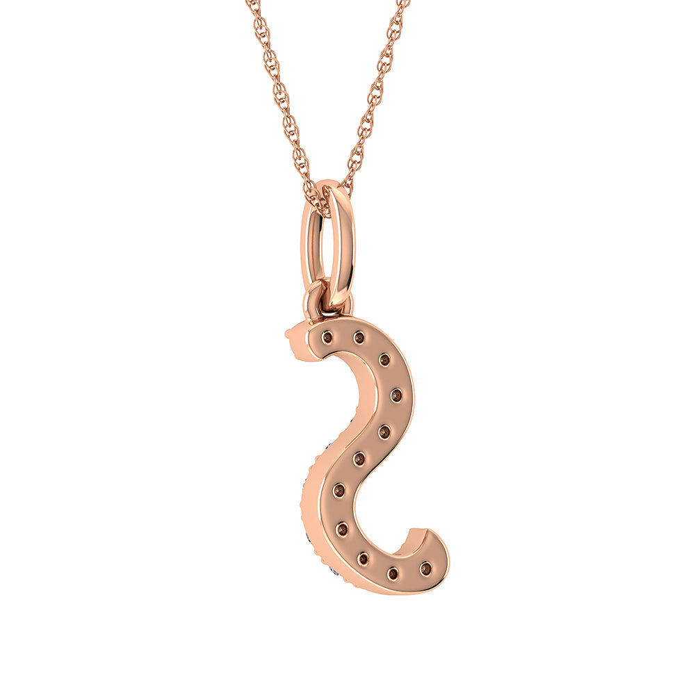 Diamond 1/8 Ct.Tw. Letter S Pendant in 10K Rose Gold