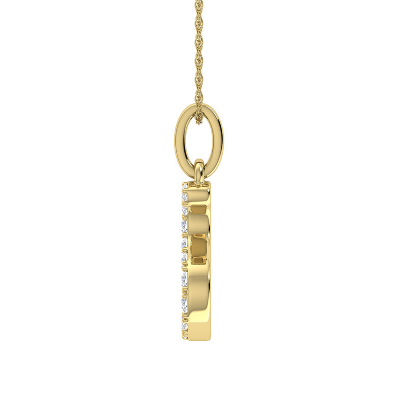 Diamond 1/8 Ct.Tw. Letter S Pendant in 10K Yellow Gold