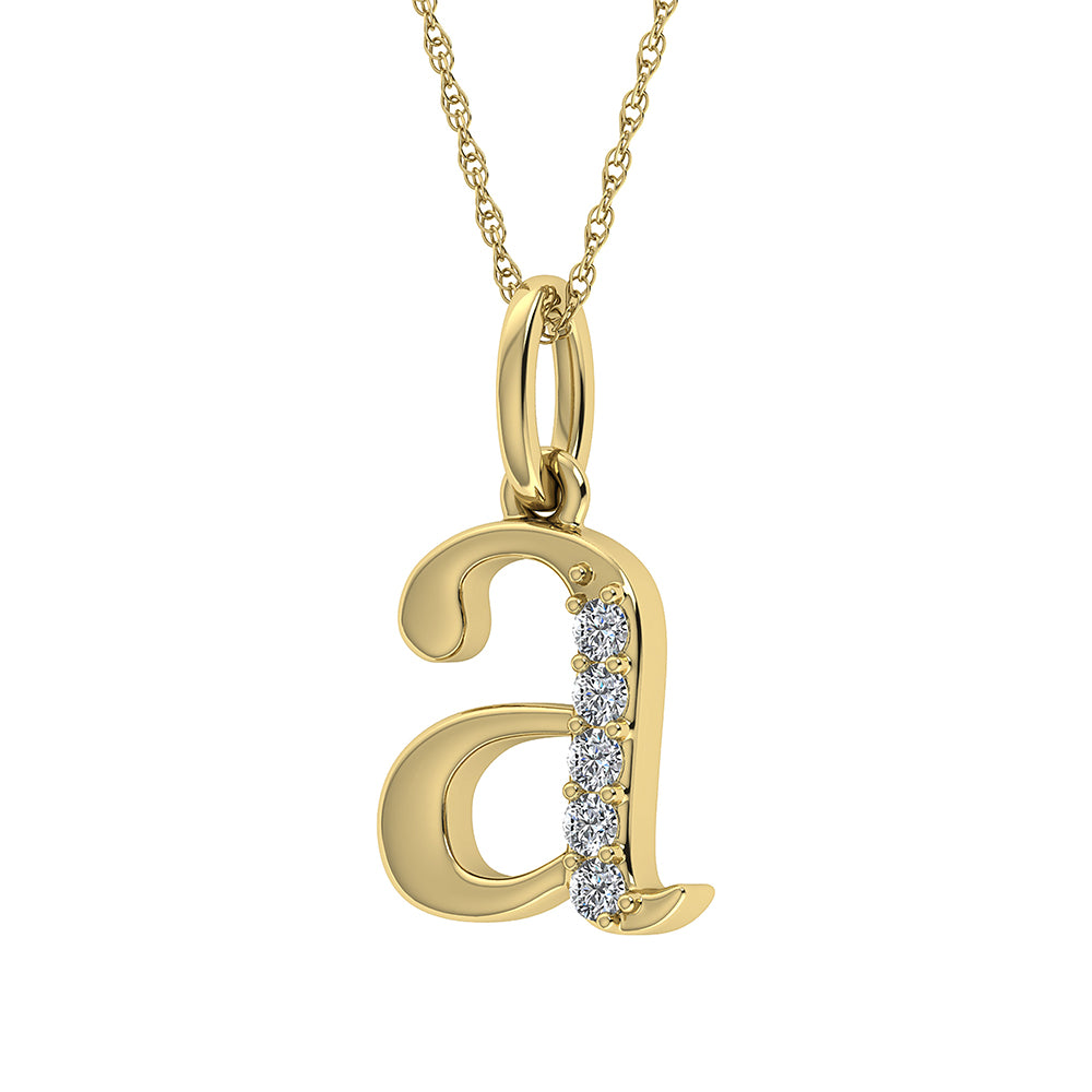 Diamond 1/20 Ct.Tw. Letter A Pendant in 10K Yellow Gold