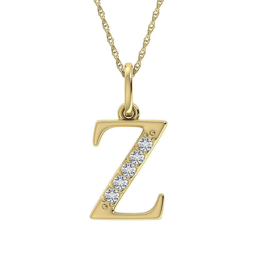 Diamond 1/20 Ct.Tw. Letter Z Pendant in 10K Yellow Gold