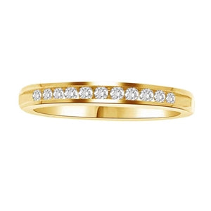 LADIES BAND 1/4 CT ROUND DIAMOND 14K YELLOW GOLD