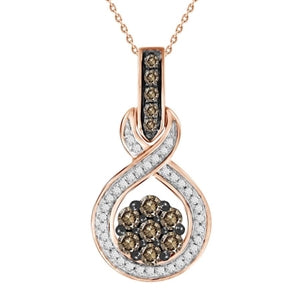 LADIES PENDANT 1/2 CT ROUND /CAPPUCCINO DIAMOND 10K ROSE GOLD (CHAIN NOT INCLUDED)