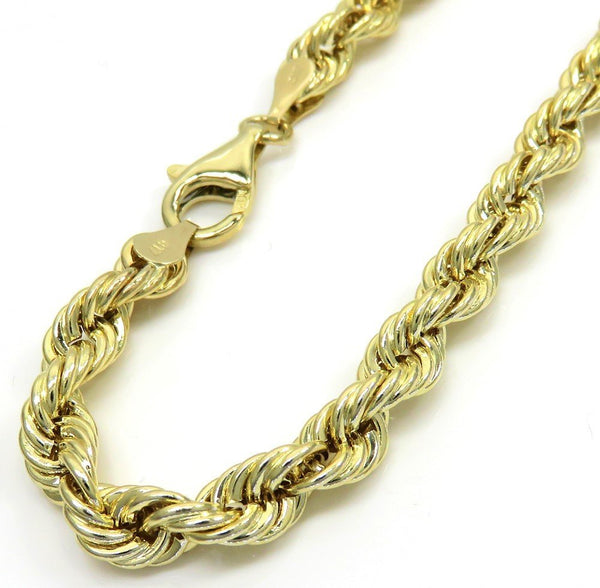 10K Gold Rope Bracelet 9'' 6mm Approximated
