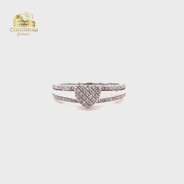 0.2 ct Heart Shape White Gold - Diamond Engagement Ring