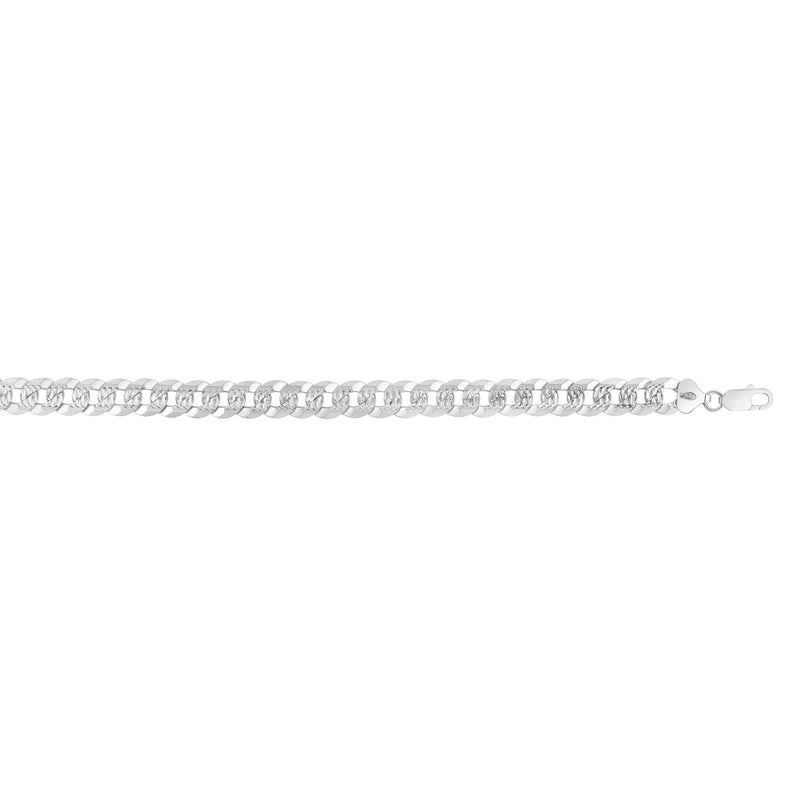 Silver 11mm White Pave Curb Chain