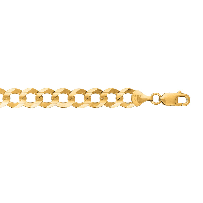 14K Gold 12.18mm Comfort Curb Chain