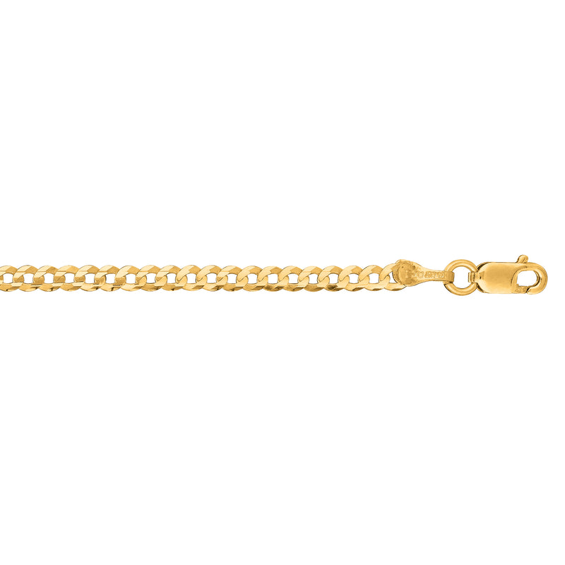 14K Gold 2.6mm Comfort Curb Chain