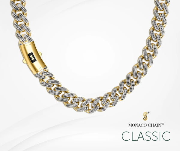 MONACO CHAIN MIAMI CUBAN LINK DIAMOND CUT CHAIN REAL 10K YELLOW GOLD - HOLLOW