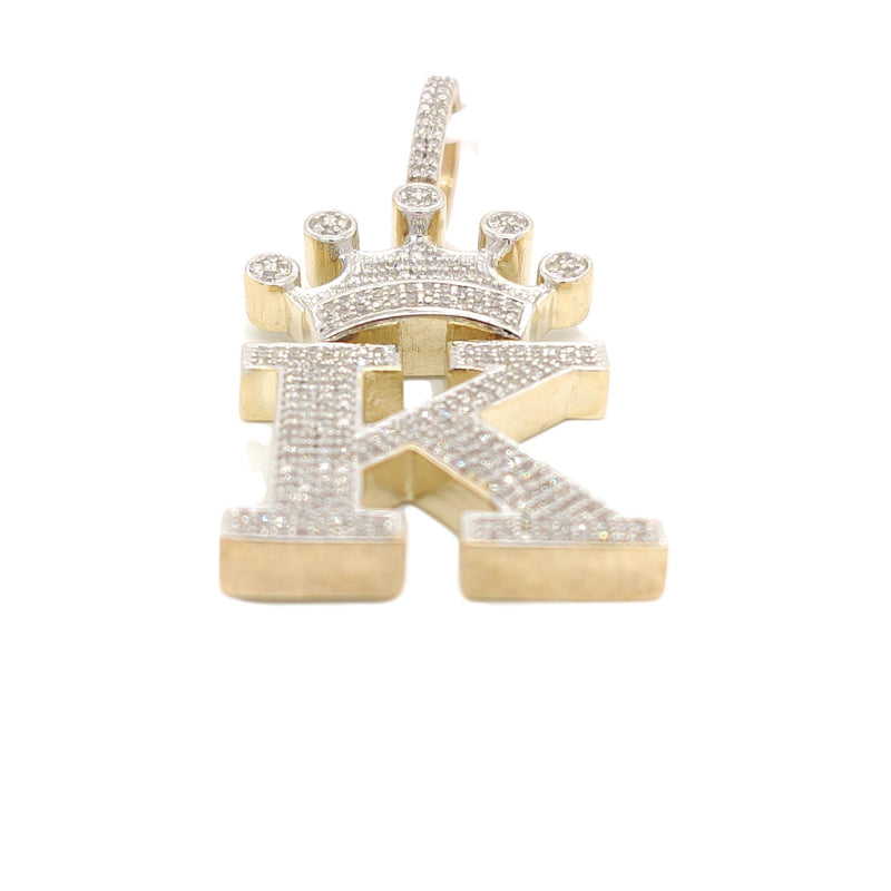 10K Yellow Gold Diamond K Letter Charm