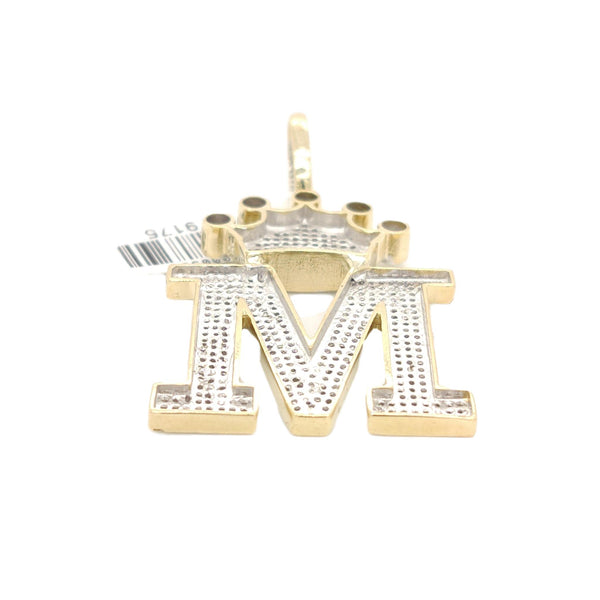 10K Yellow Gold Diamond M Letter Charm