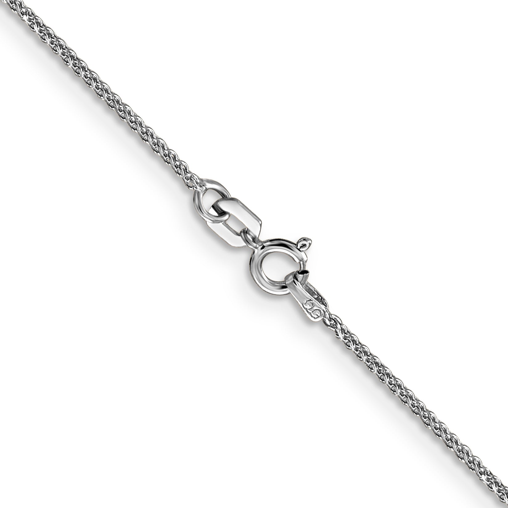 14k WG 1mm D/C Spiga with Spring Ring Clasp Chain