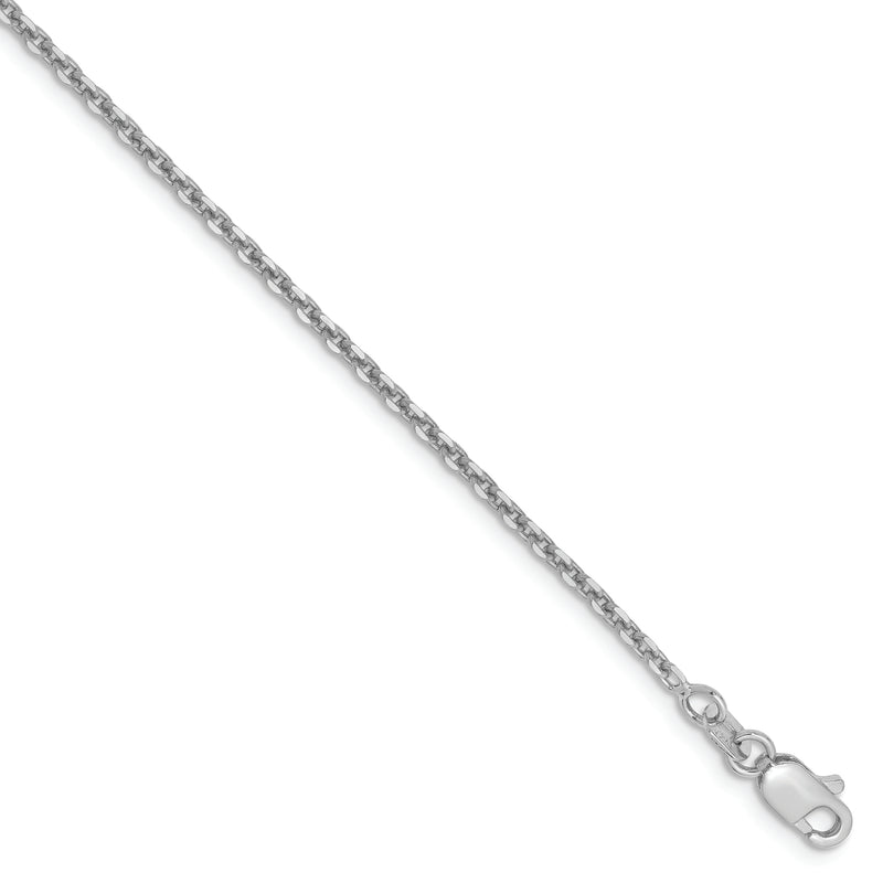 14k WG 1.65mm D/C Cable Chain Anklet