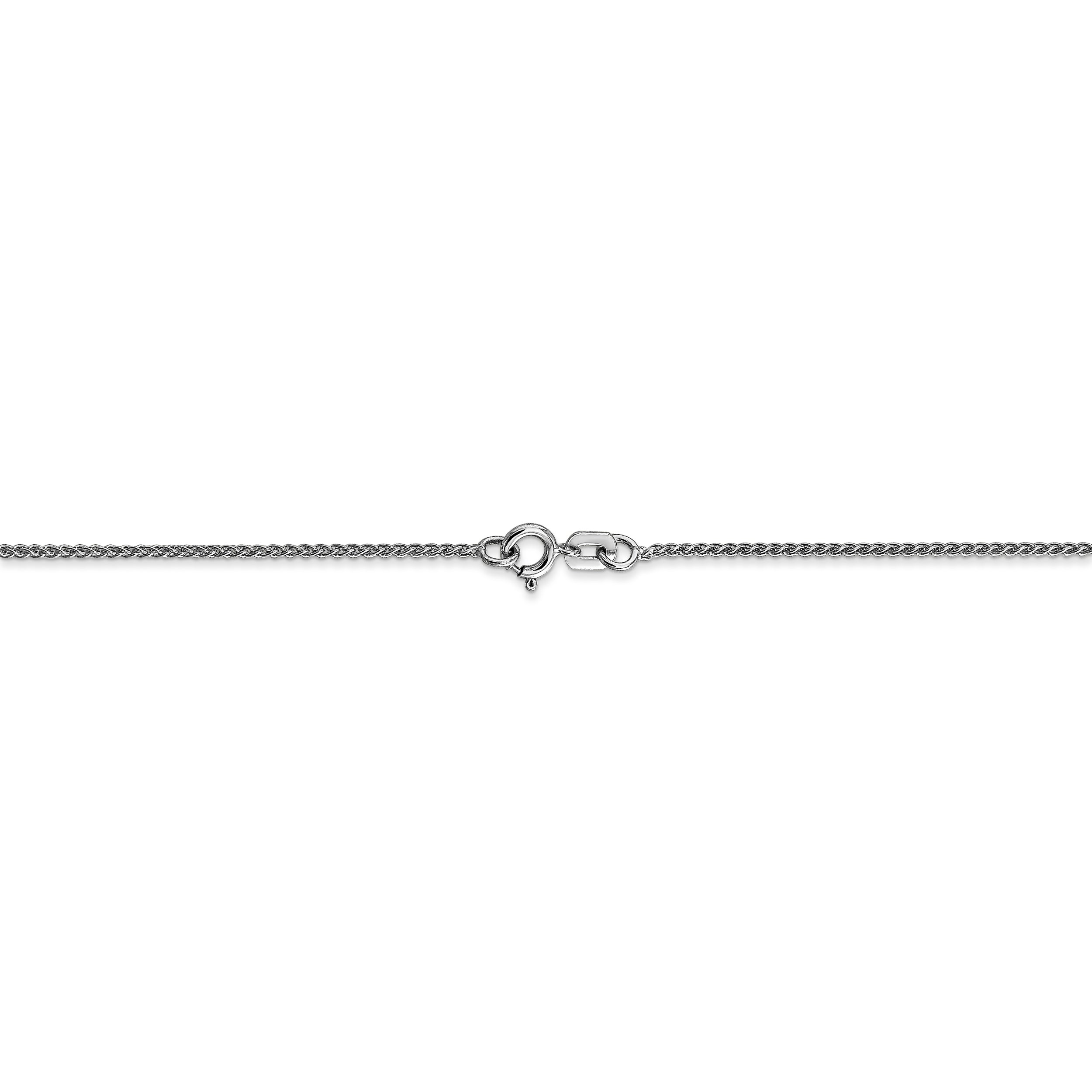 14k WG 1mm Spiga with Spring Ring Clasp Chain