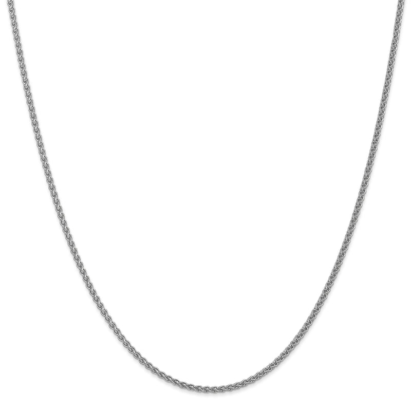 14k WG 1mm Spiga with Spring Ring Clasp Chain