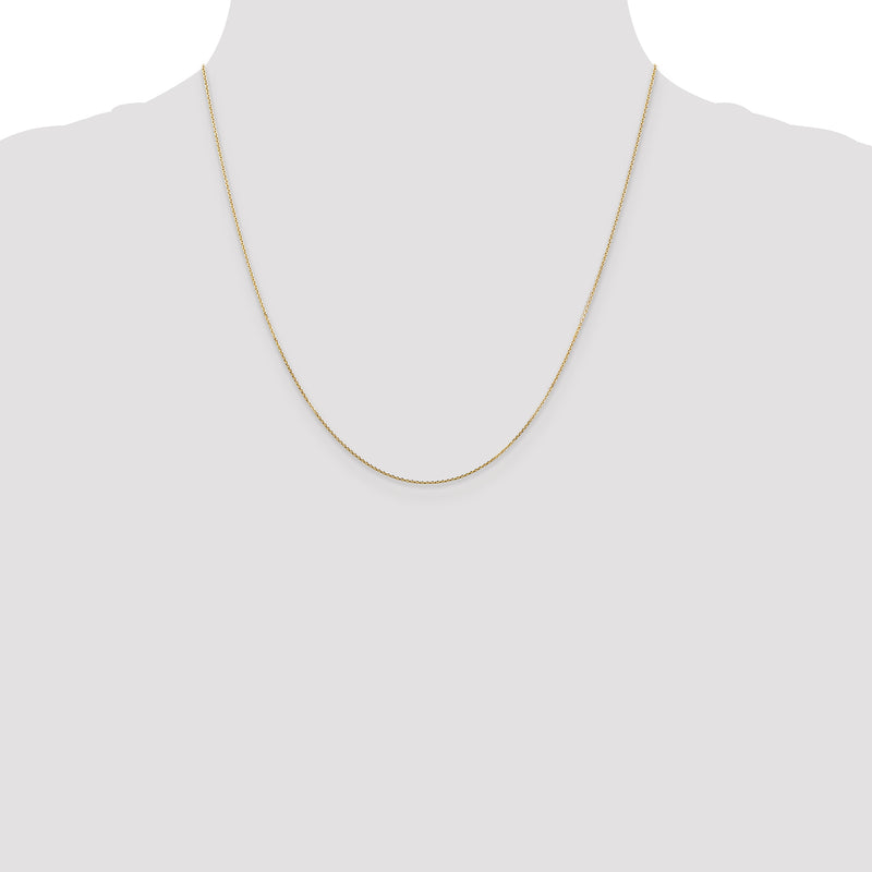 14k .8mm D/C Round Open Link Cable Chain