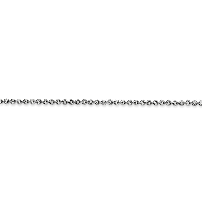 14k WG 1.6mm Round Open Link Cable Chain