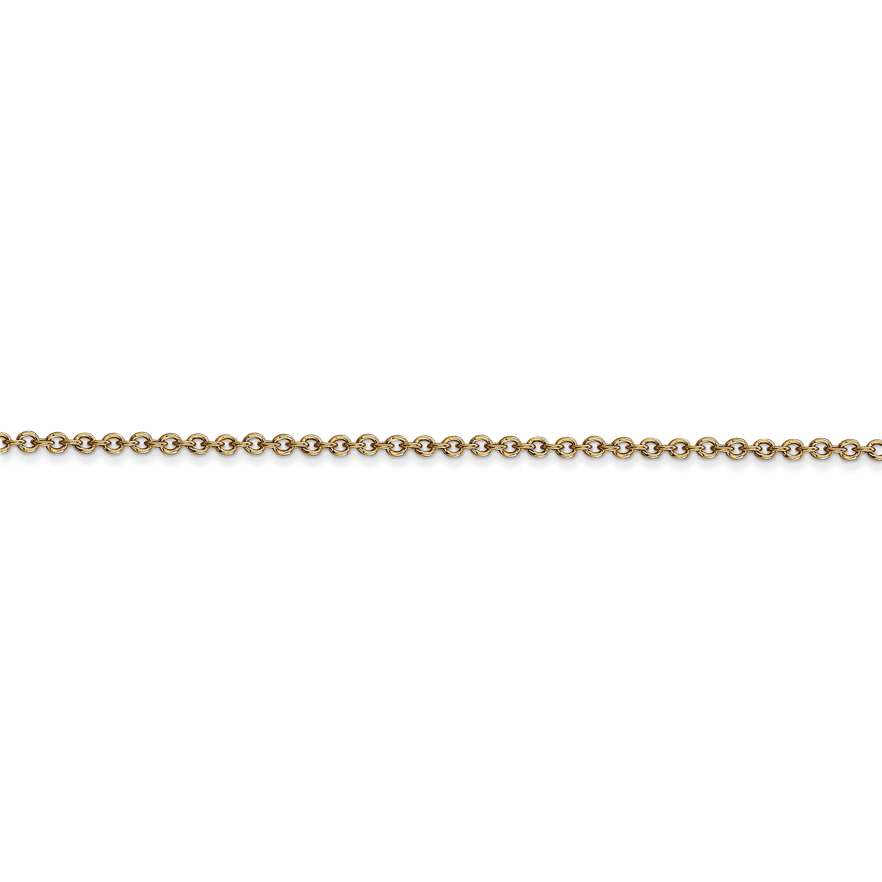 14k 1.6mm Round Open Link Cable Chain