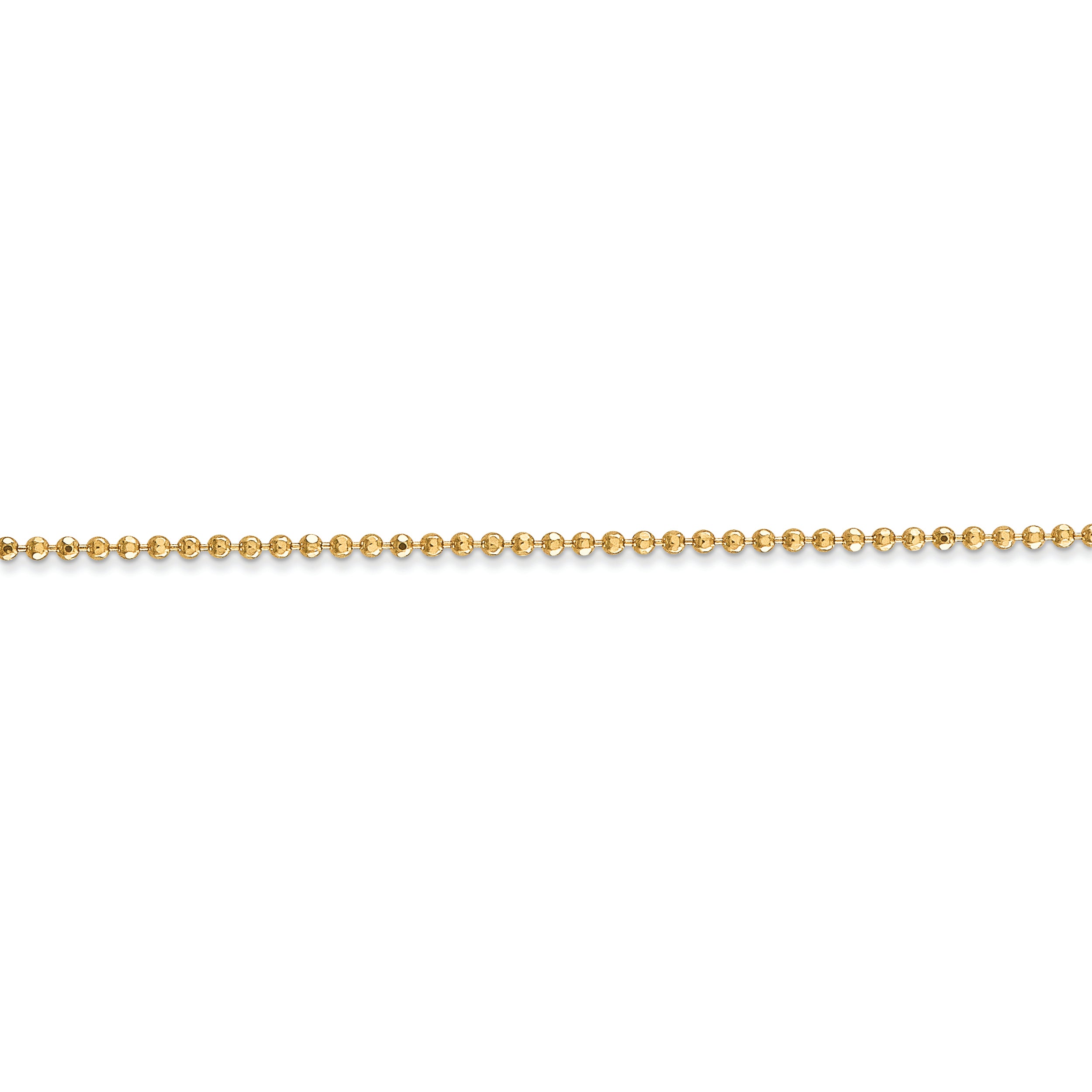 14k 1.2mm D/C Beaded Pendant Chain