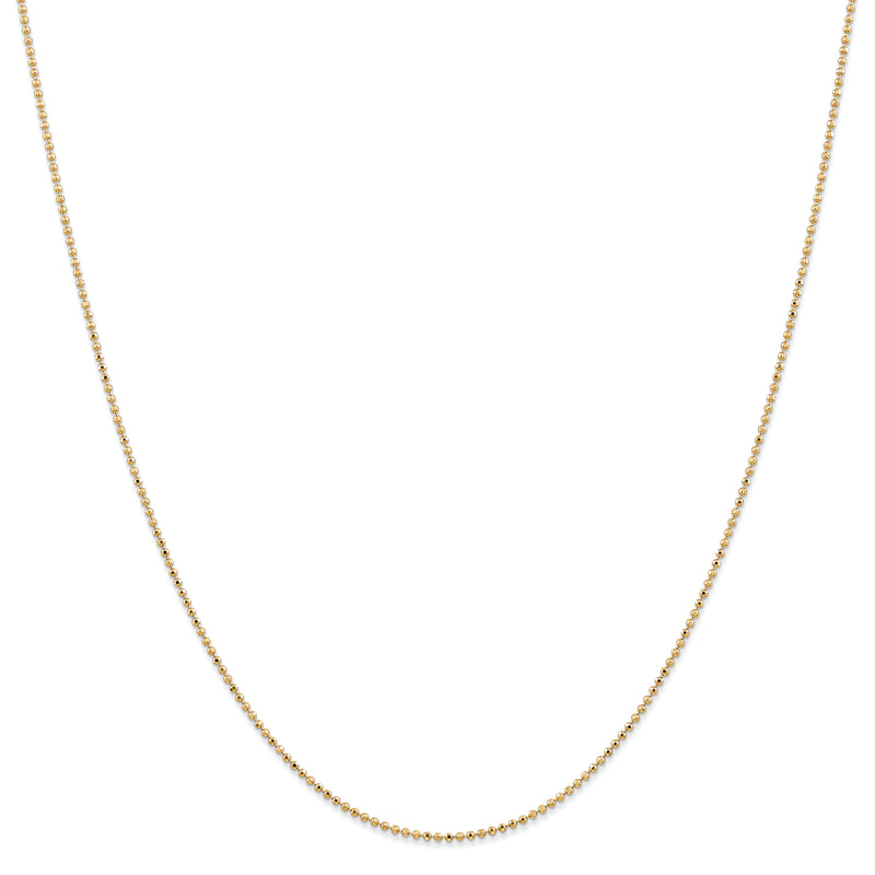 14k 1.2mm D/C Beaded Pendant Chain