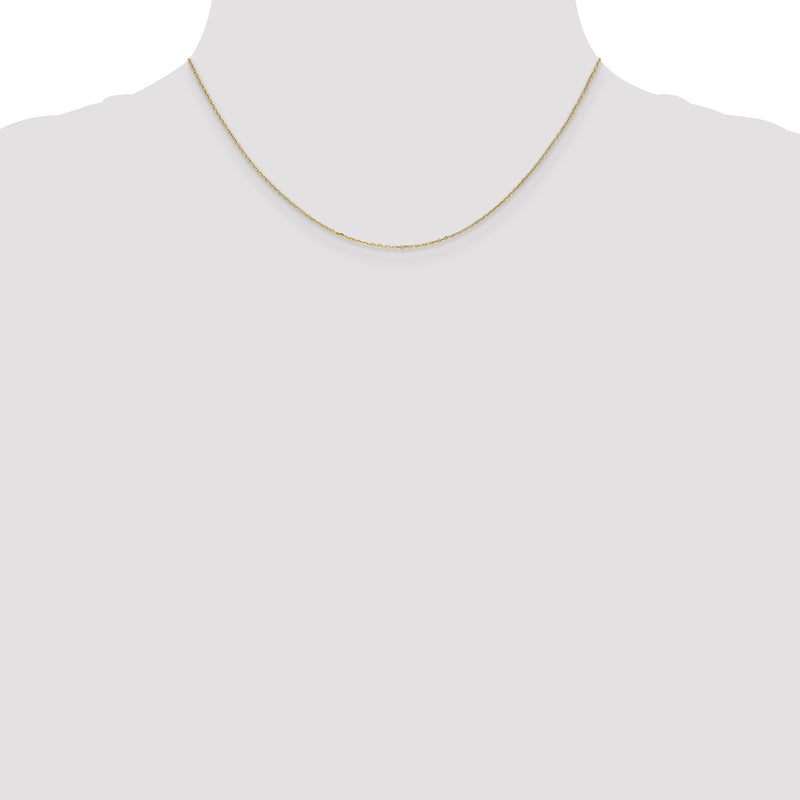 14k .8mm D/C Cable with Spring Ring Clasp Chain