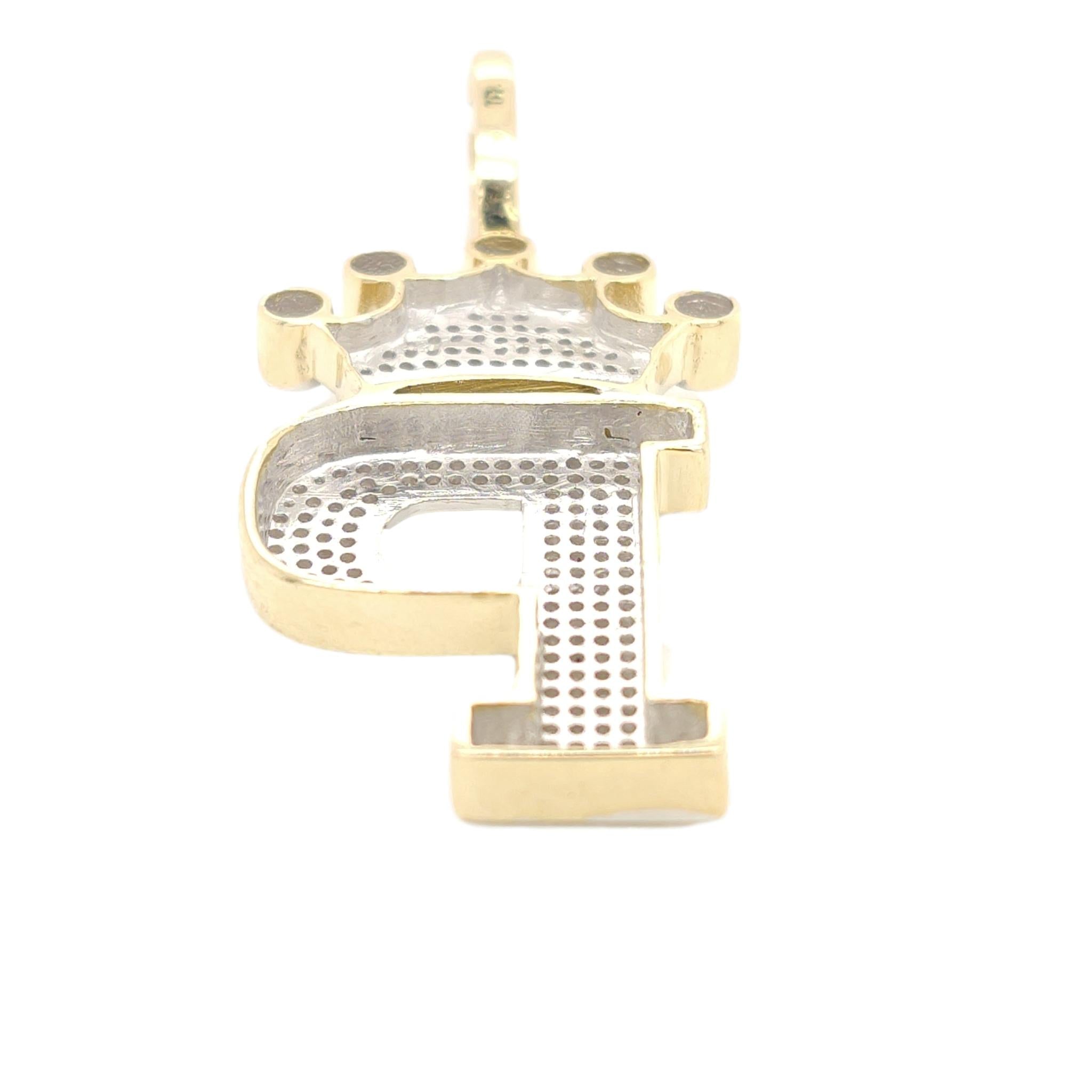 10K Yellow Gold Diamond P Letter Charm