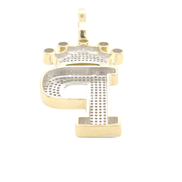 10K Yellow Gold Diamond P Letter Charm