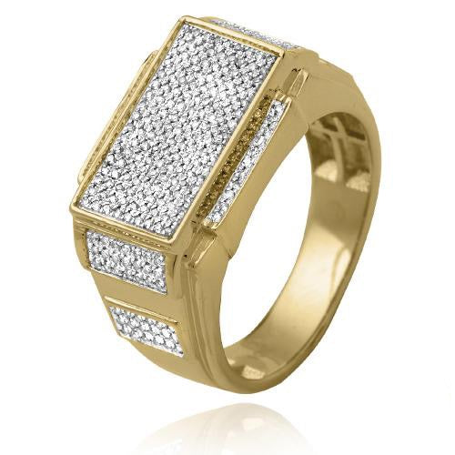 10KY 0.55CTW MICROPAVE DIAMOND RECTANGLE FACE RING