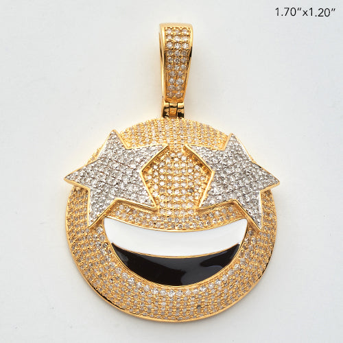 10KY 2.60CTW DIAMOND SMILEY FACE STAR EYES EMOJI