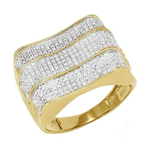10KY 1.00CTW MICROPAVE DIAMOND MENS RING