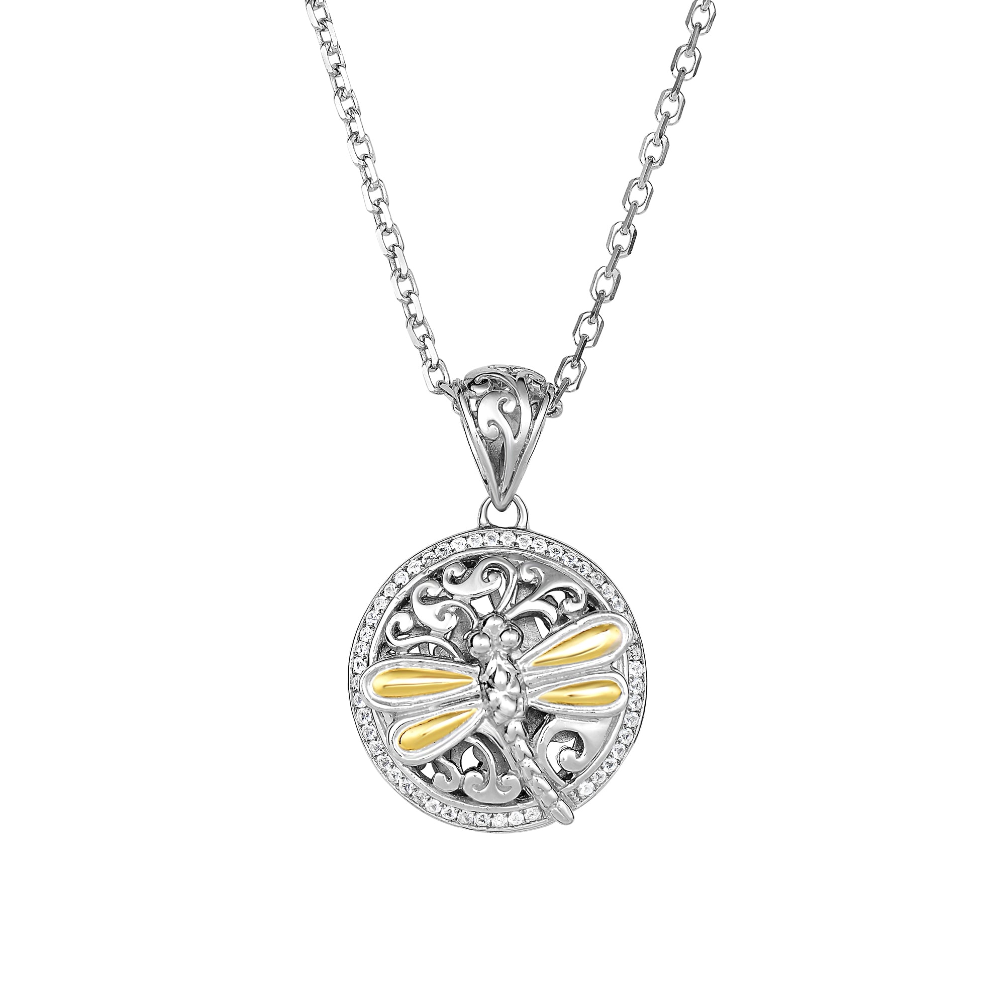 Silver & 18K Dragonfly Necklace