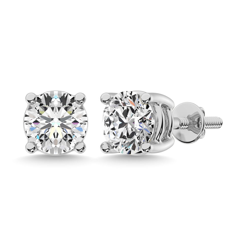 14K White Gold 3/8 Ct.Tw. Premium Diamond Stud Earrings