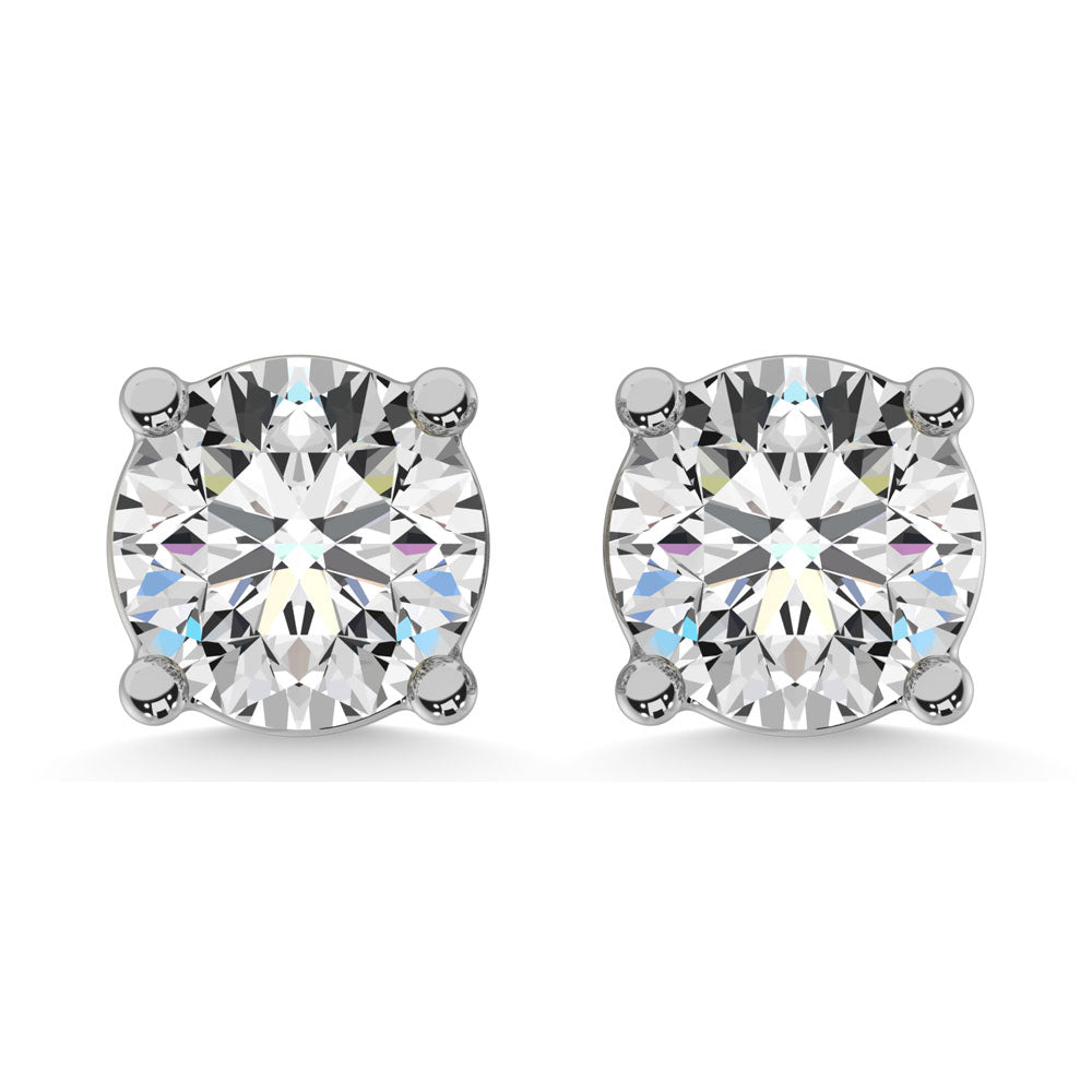 14K White Gold 3/8 Ct.Tw. Premium Diamond Stud Earrings