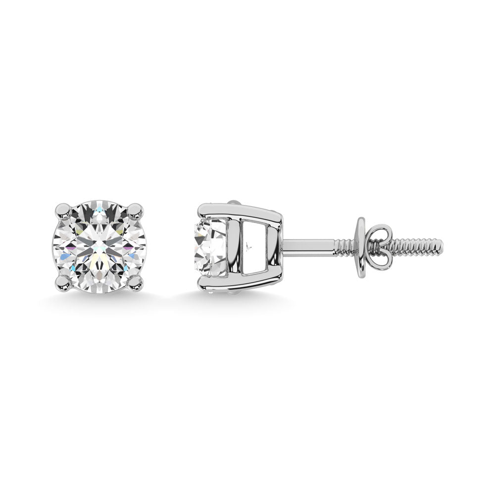 14K White Gold 3/8 Ct.Tw. Premium Diamond Stud Earrings