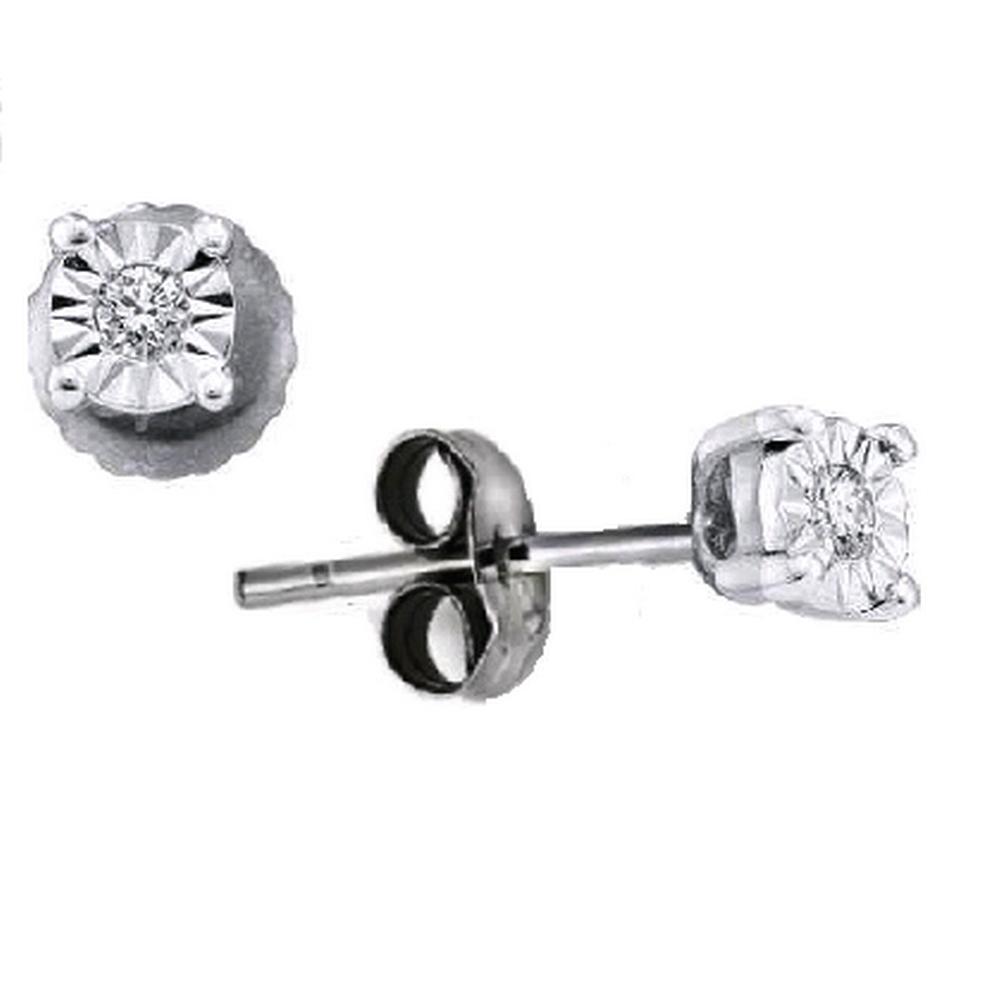 Illusion Round Diamond 1/10 Ct.Tw. Stud Earrings