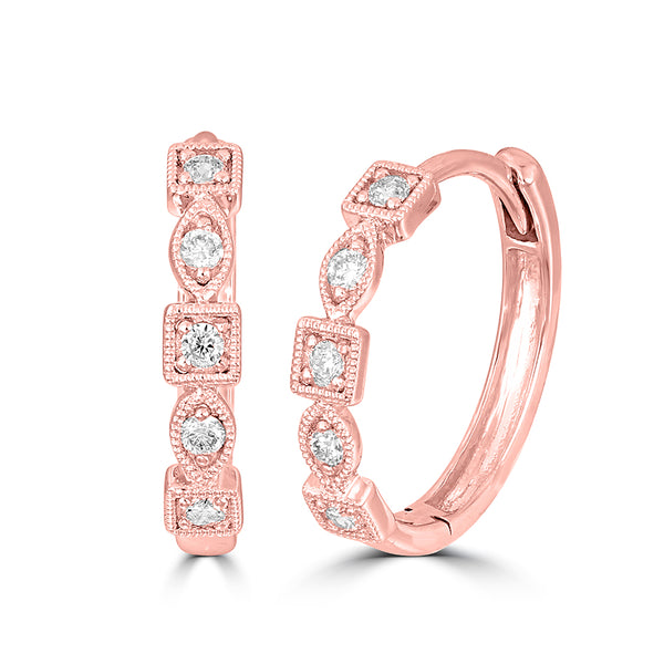 Rose gold Serpenti Viper Earrings Pink with 0.75 ct Diamonds