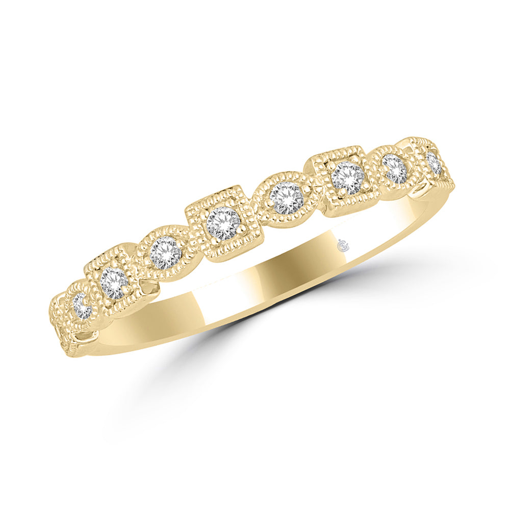 14K Yellow Gold 1/6 Ct.Tw. Diamond Stackable Band