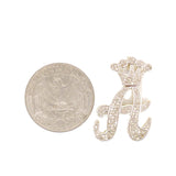 10K Yellow Gold Diamond A Letter Charm with Crown Small size